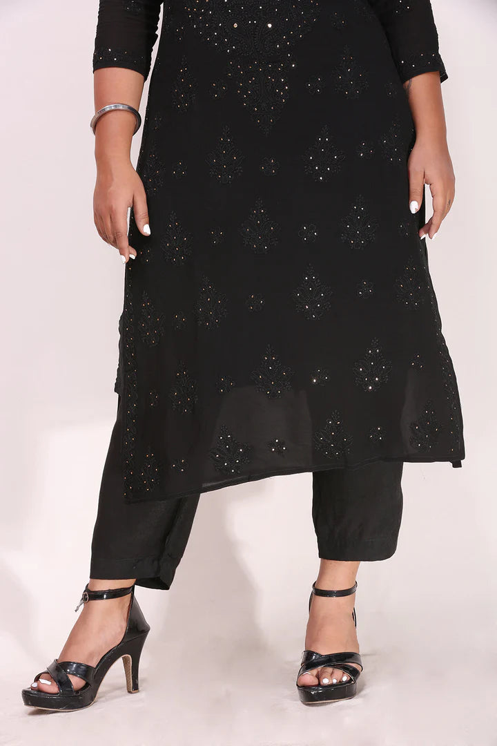 Black Premium Chikankari Kurta/Suit