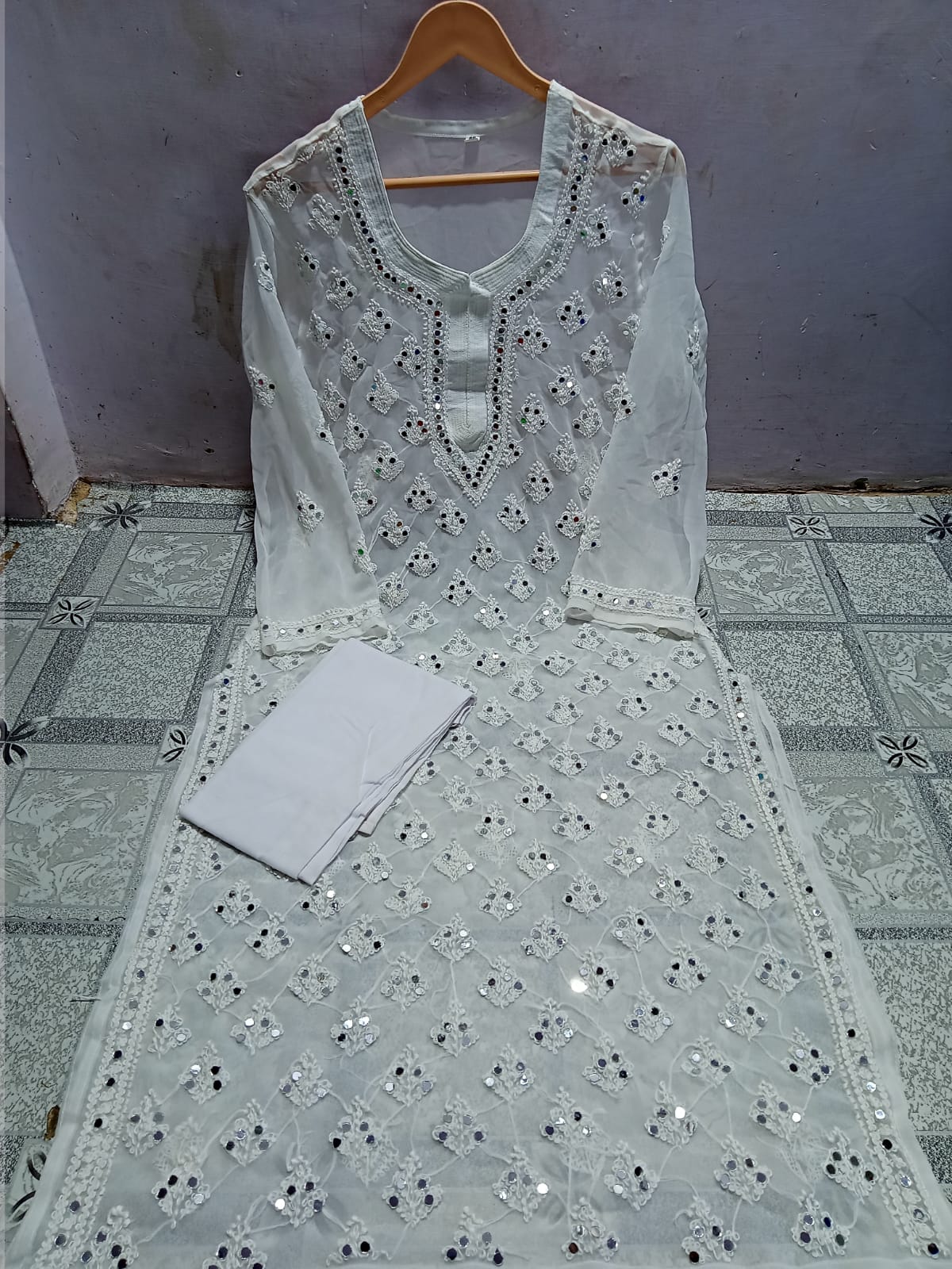 Mirror Embellished Kurta