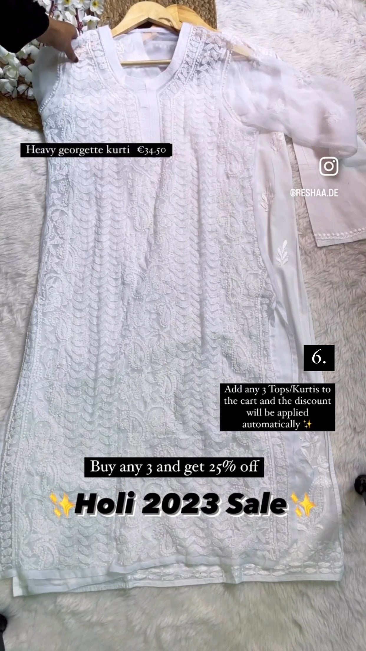Holi White Straight Kurtas
