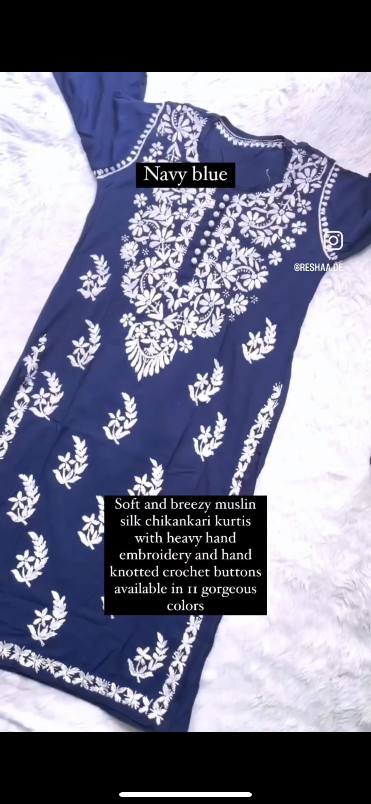 Heer Chikankari Muslin Silk Kurta