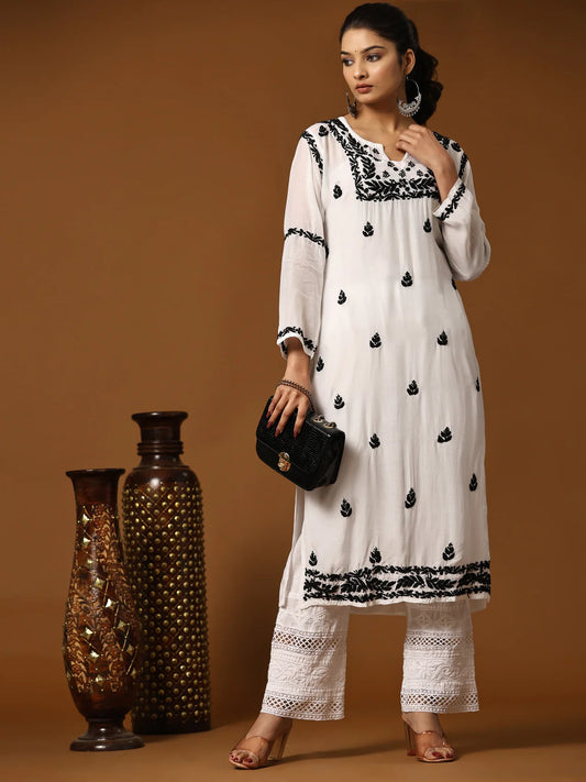Black & White Chikankari Set
