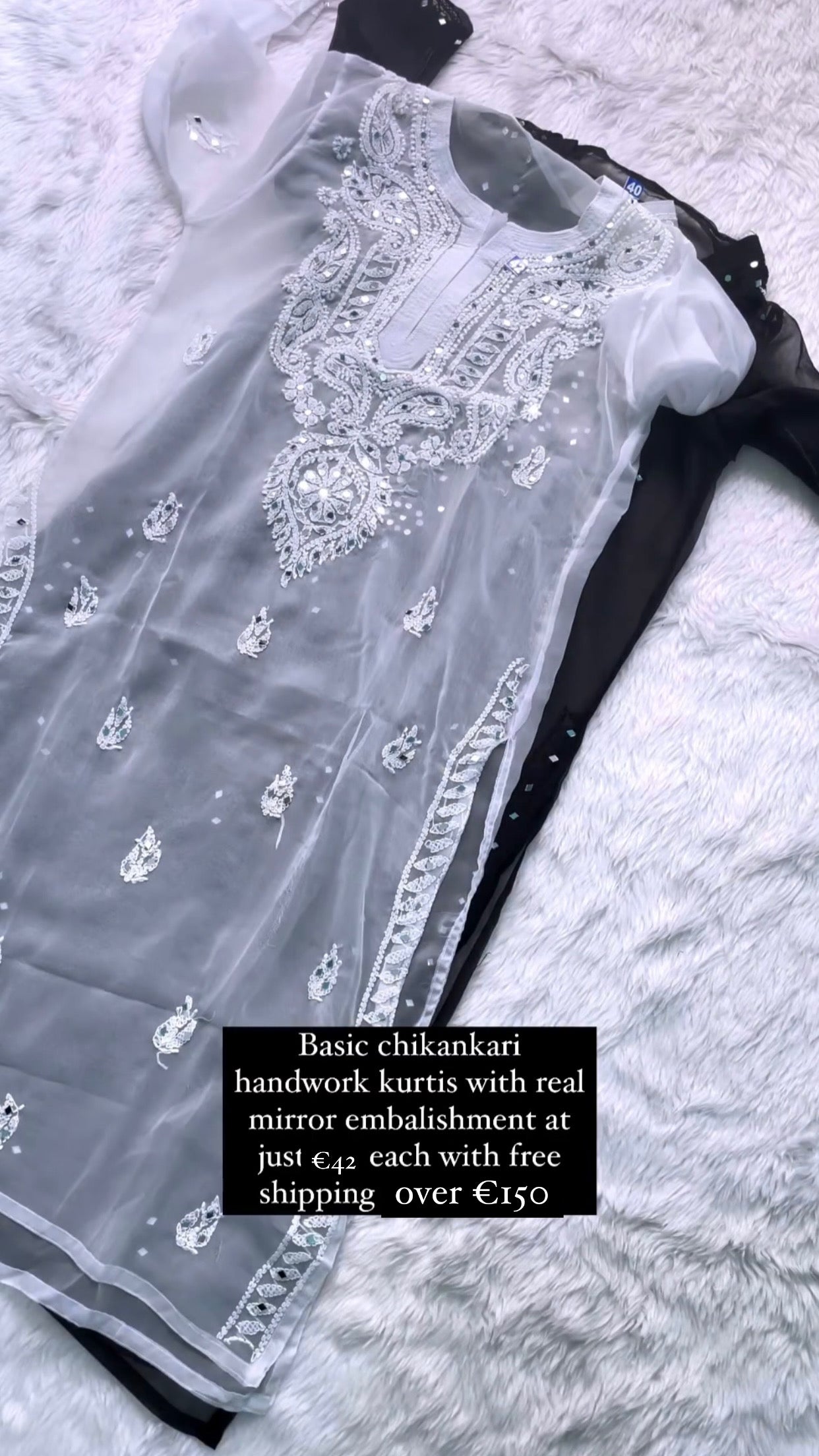 Mirror Embellished Kurta