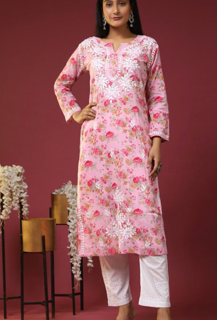 Floral Chikankari Kurta