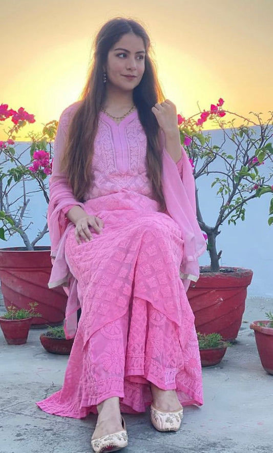 Makhmal Chikankari Suit